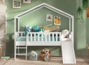 Lit cabane mi-hauteur toboggan NOAH Blanc - 4