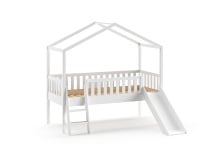 Lit cabane mi-hauteur toboggan NOAH Blanc - 5