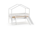 Lit cabane mi-hauteur toboggan NOAH Blanc - 5