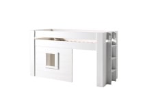 Lit mi-hauteur 90x200 avec cabane FARO Blanc - 4