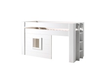 Lit mi-hauteur 90x200 avec cabane FARO Blanc - 4