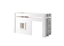 Lit mi-hauteur 90x200 avec cabane FARO Blanc - 4
