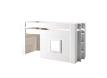 Lit mi-hauteur 90x200 avec cabane FARO Blanc - 5