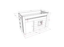 Lit mi-hauteur 90x200 avec cabane FARO-Dimensions
