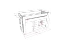 Lit mi-hauteur 90x200 avec cabane FARO-Dimensions