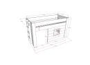 Lit mi-hauteur 90x200 avec cabane FARO-Dimensions