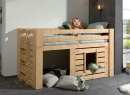 Lit mi-hauteur 90x200 cabane MALO Pin massif - 1