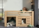 Lit mi-hauteur 90x200 cabane MALO Pin massif - 3