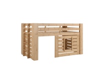 Lit mi-hauteur 90x200 cabane MALO Pin massif - 5