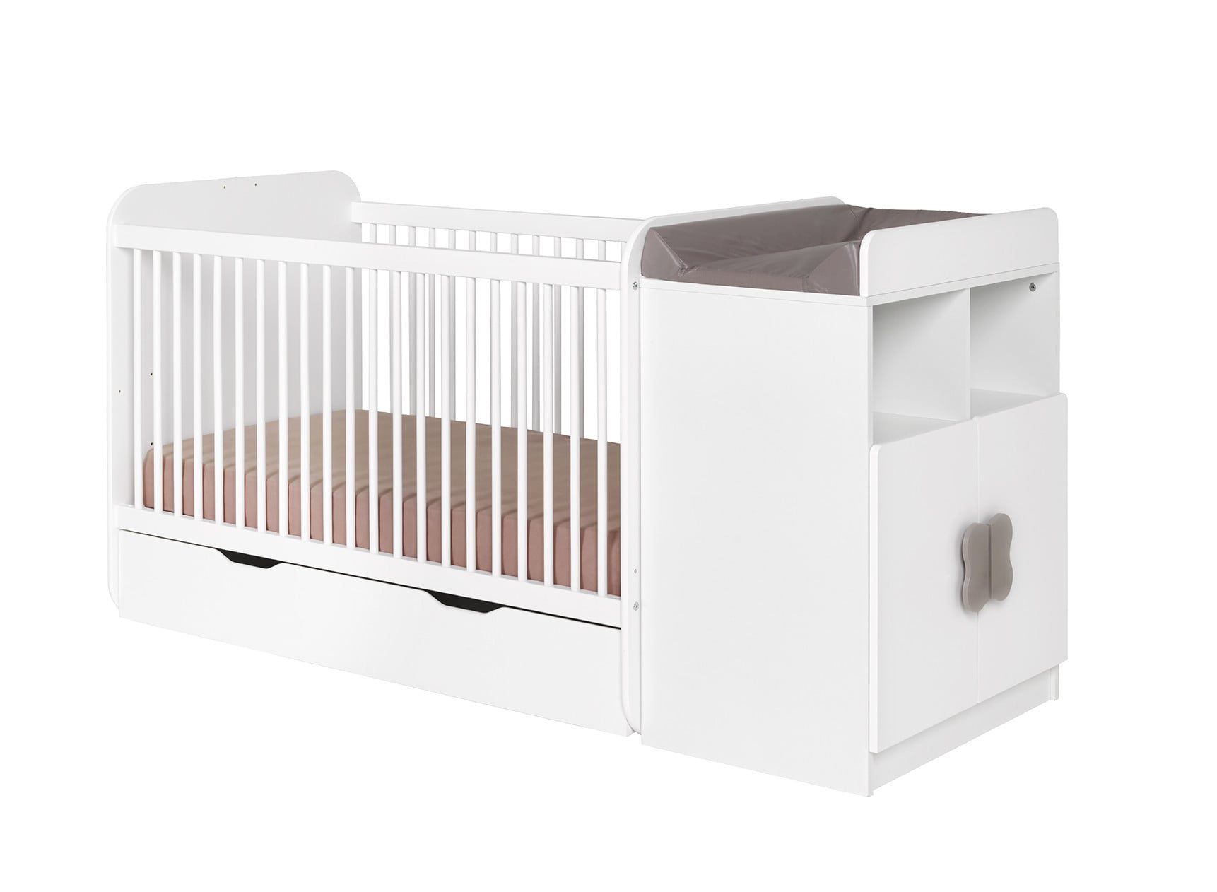 Lit bébé évolutif 70x140 HYDRO Blanc - 3 en 1 et Français
