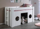 Lit mi-hauteur 90x200 cabane COME Blanc - 1
