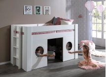 Lit mi-hauteur 90x200 cabane COME Blanc - 2