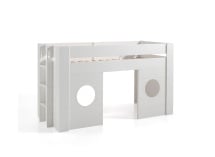 Lit mi-hauteur 90x200 cabane COME Blanc - 4