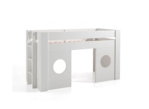 Lit mi-hauteur 90x200 cabane COME Blanc - 4