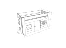 Lit mi-hauteur 90x200 cabane COME - Dimensions