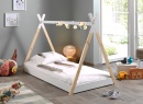 Lit tipi 90x200 Montessori INES Blanc/Bois - 3
