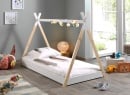 Lit tipi 90x200 Montessori INES Blanc/Bois - 3