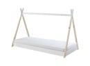 Lit tipi 90x200 Montessori INES Blanc/Bois - 4