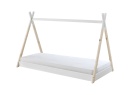 Lit tipi 90x200 Montessori INES Blanc/Bois - 4