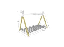 Lit tipi 90x200 Montessori INES - Dimensions