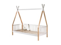 Lit tipi 90x200 INES Blanc/Bois - 4