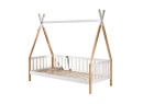 Lit tipi 90x200 INES Blanc/Bois - 4