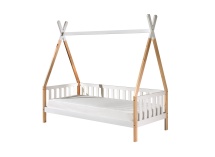 Lit tipi 90x200 INES Blanc/Bois - 5