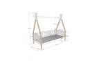 Lit tipi 90x200 INES Blanc/Bois - Dimensions