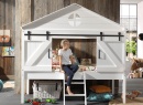Lit cabane mi-hauteur style maison GUSTAVE Blanc-2