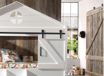 Lit cabane mi-hauteur style maison GUSTAVE Blanc-3