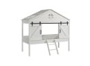 Lit cabane mi-hauteur style maison GUSTAVE Blanc-4