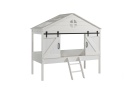 Lit cabane mi-hauteur style maison GUSTAVE Blanc-4
