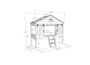 Lit cabane mi-hauteur GUSTAVE - Dimensions