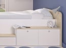 Lit enfant rangement 90x200 OLYMPE Blanc/Bois - 2