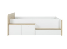 Lit enfant rangement 90x200 OLYMPE Blanc/Bois - 4