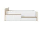 Lit enfant rangement 90x200 OLYMPE Blanc/Bois - 4