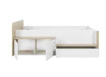 Lit enfant rangement 90x200 OLYMPE Blanc/Bois - 5