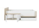 Lit enfant rangement 90x200 OLYMPE Blanc/Bois - 5