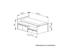 Lit enfant rangement 90x200 OLYMPE - Dimensions