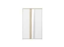Armoire 2 portes avec miroir OLYMPE Blanc/Bois - 1