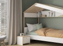 Lit cabane enfant 90x200 OLYMPE Blanc/Bois - 2
