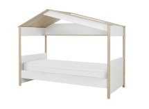 Lit cabane enfant 90x200 OLYMPE Blanc/Bois - 6