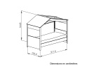 Lit cabane enfant 90x200 OLYMPE - Dimensions