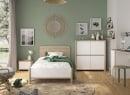 Chevet 1 porte OLYMPE Blanc/Bois - 2