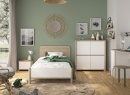 Chevet 1 porte OLYMPE Blanc/Bois - 2