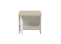 Chevet 1 porte OLYMPE Blanc/Bois - 4