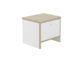 OLYMPE 1-door bedside table - White/Wood