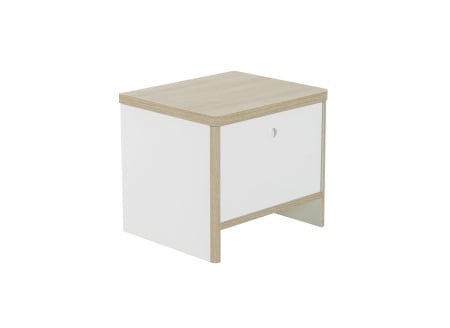 Chevet 1 porte OLYMPE Blanc/Bois - 5