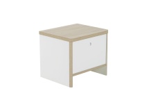 Chevet 1 porte OLYMPE Blanc/Bois - 5