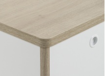 Chevet 1 porte OLYMPE Blanc/Bois - 6